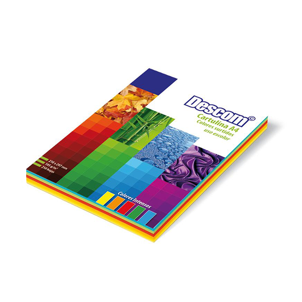 Papel colores intensos surt. A4 80 g 250 h.