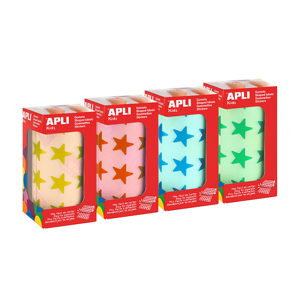 Rollo gomets estrellas metaliz. 19,5 mm
