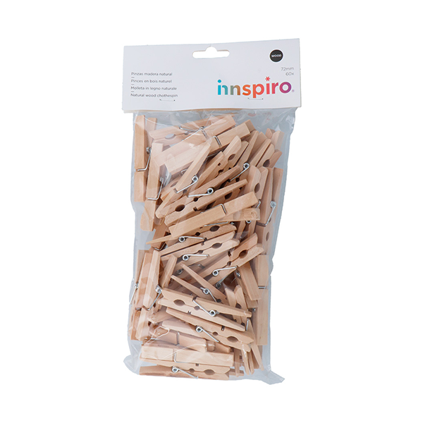 Pinzas grandes mandera natural 60 u.