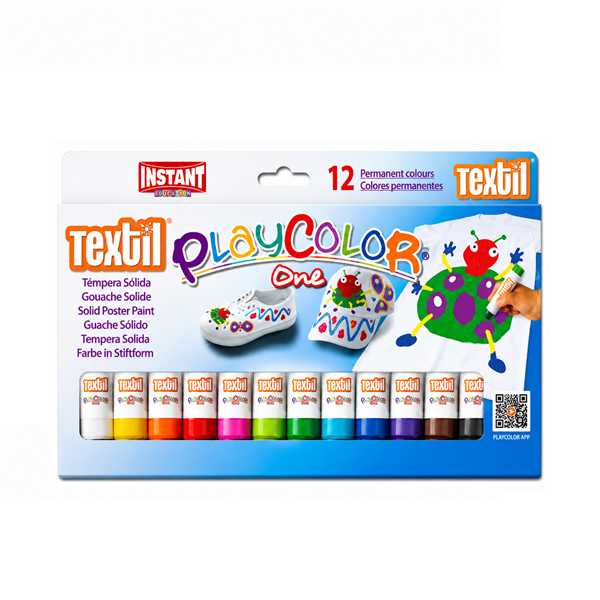 Témpera Playcolor one textil. Estuche 12 u.