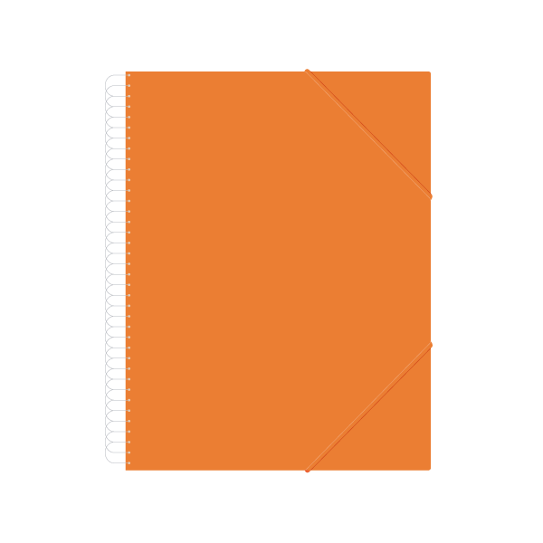 Carpeta multif. espiral person. Descom 30 h. Naranja