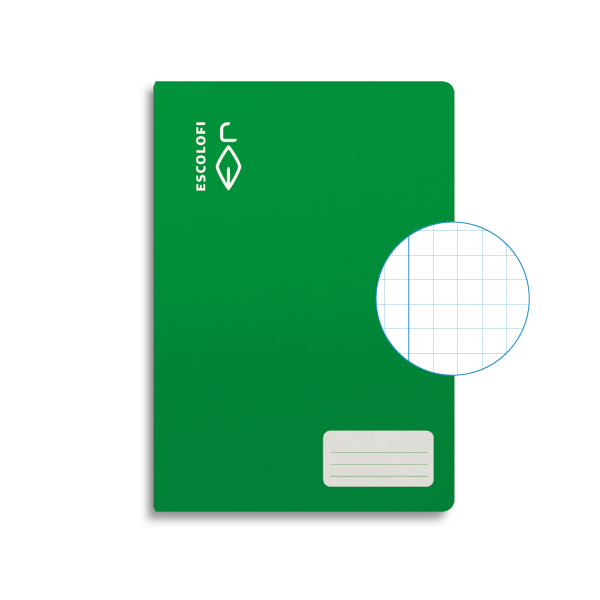 Libreta Escolofi 32 h. 4º cuadr. 6 margen Verde