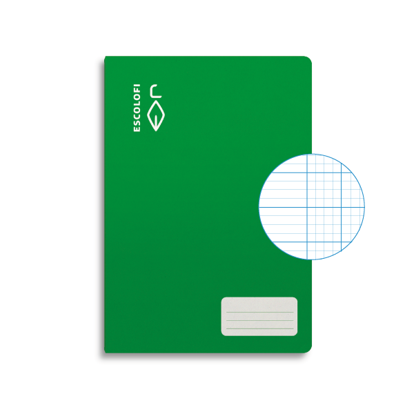Libreta Escolofi 50 h. fº mil. 3x3x16 margen Verde