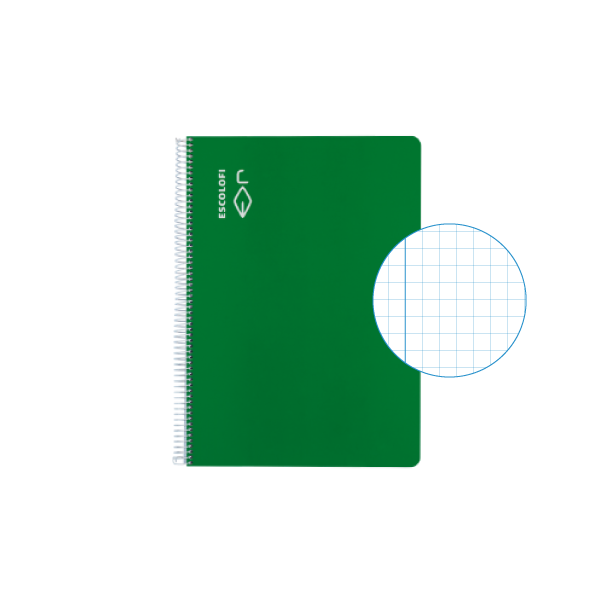 Cuaderno Escolofi 50 h. 4º cuadr. 4 margen Verde