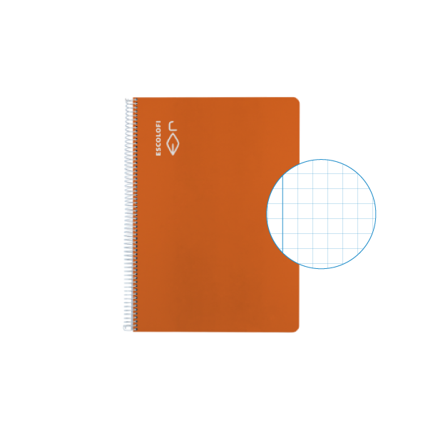 Cuaderno Escolofi 50 h. 4º cuadr. 5 margen Naranja