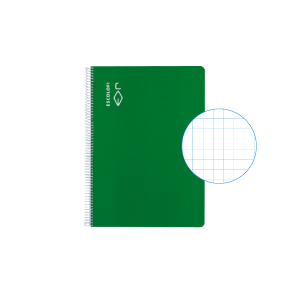 Cuaderno Escolofi 50 h. 4º cuadr. 5 margen Verde
