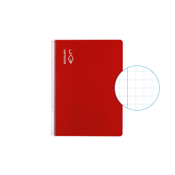 Cuaderno Escolofi 50 h. 4º cuadr. 8 margen Rojo