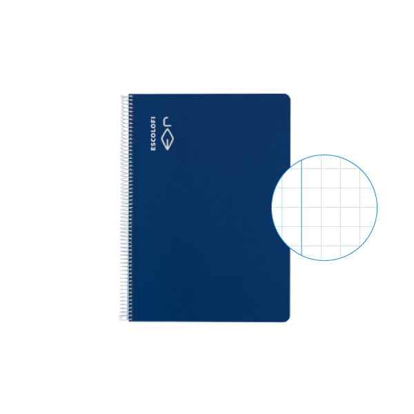 Cuaderno Escolofi 50 h. 4º cuadr. 8 margen Azul