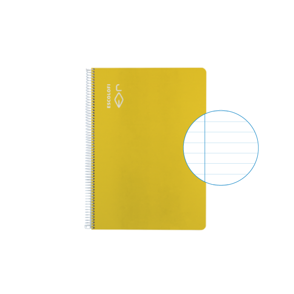 Cuaderno Escolofi 50 h. 4º horizontal margen Amarillo