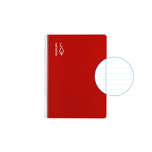 Cuaderno Escolofi 50 h. 4º horizontal margen Rojo
