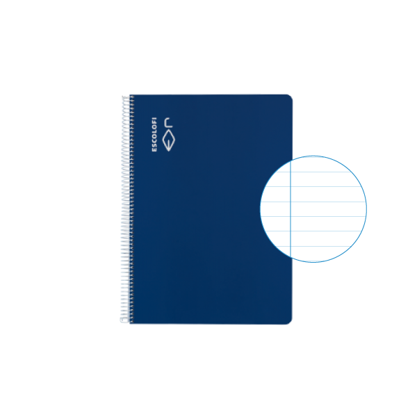 Cuaderno Escolofi 50 h. 4º horizontal margen Azul