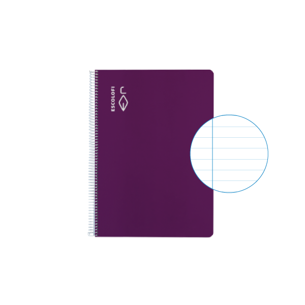 Cuaderno Escolofi 50 h. 4º horizontal margen Violeta
