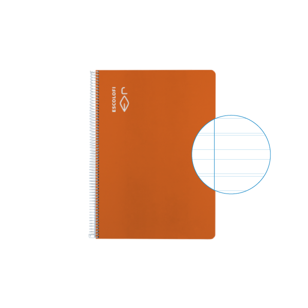 Cuaderno Escolofi 50 h. 4º montesori 5 margen Naranja
