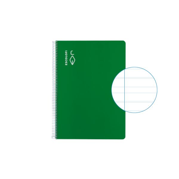 Cuaderno Escolofi 50 h. 4º montesori 5 margen Verde