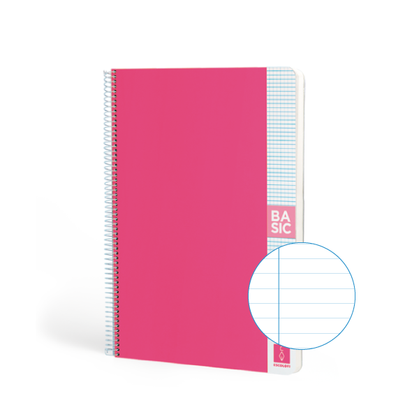 Cuaderno Escolofi Basic A4 80 h. 80 g. Horizontal Rosa (5)