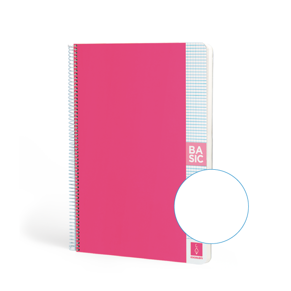 Cuaderno Escolofi Basic A4 80 h. 80 g. Liso Rosa (5)