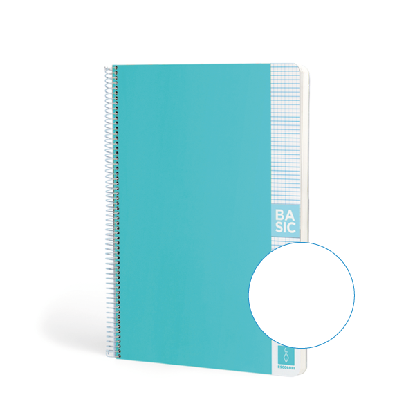 Cuaderno Escolofi Basic A4 80 h. 80 g. Liso Azul Turq. (5)
