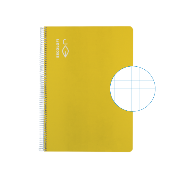 Cuaderno Escolofi fº 50 h. cuadrícula 8x8 margen Amarillo