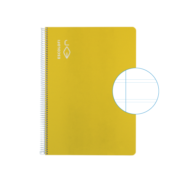 Cuaderno Escolofi fº 50 h. pauta 2,5 margen Amarillo