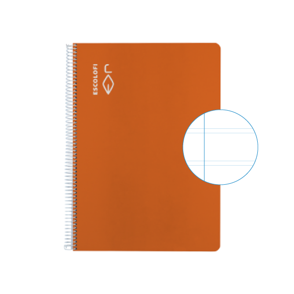 Cuaderno Escolofi fº 50 h. pauta 2,5 margen Naranja