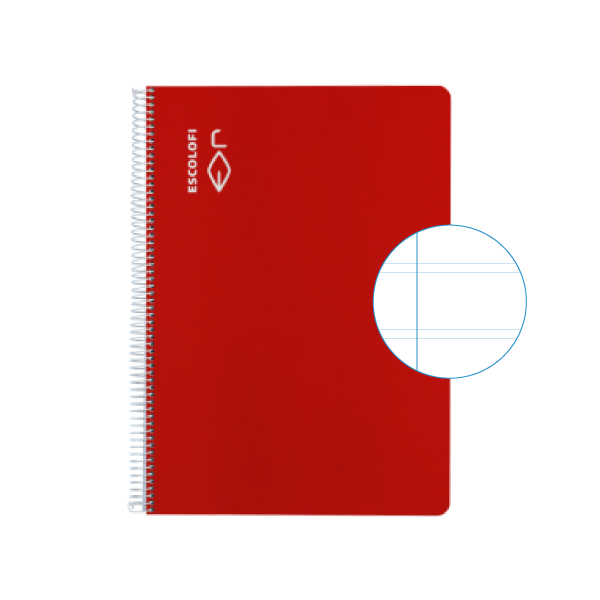 Cuaderno Escolofi fº 50 h. pauta 2,5 margen Rojo