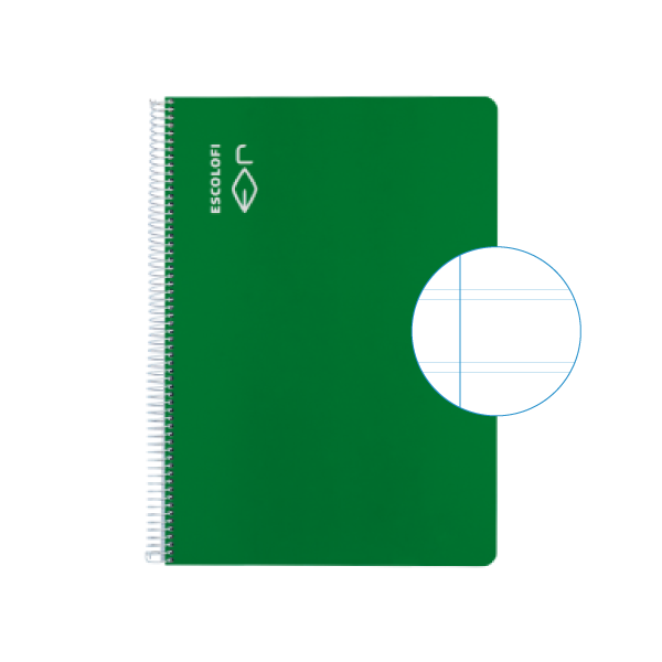 Cuaderno Escolofi fº 50 h. pauta 2,5 margen Verde