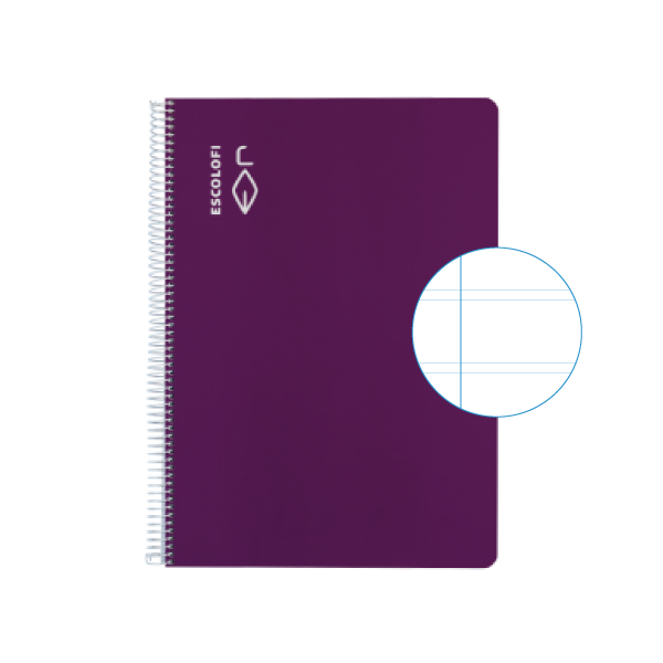 Cuaderno Escolofi fº 50 h. pauta 2,5 margen Violeta