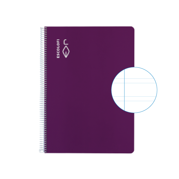 Cuaderno Escolofi fº 50 h. pauta 3,5 margen Violeta (5)