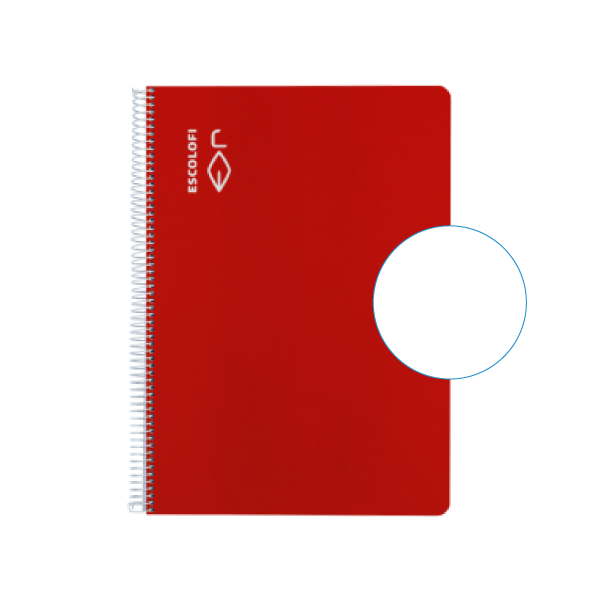 Cuaderno Escolofi fº 50 h. liso Rojo