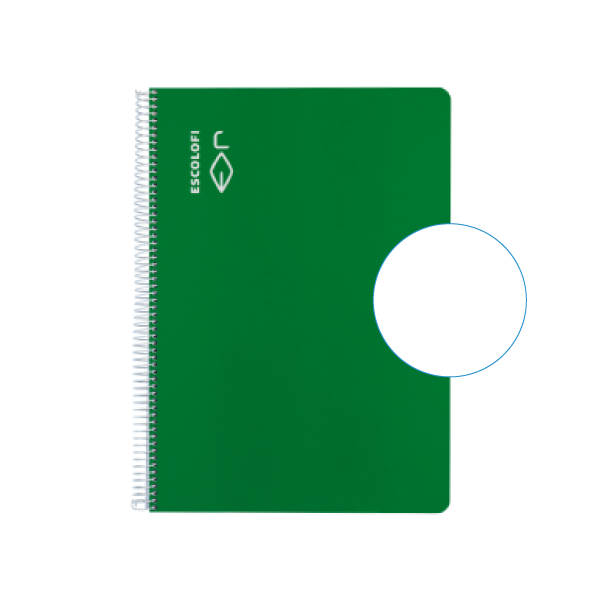 Cuaderno Escolofi fº 50 h. liso Verde