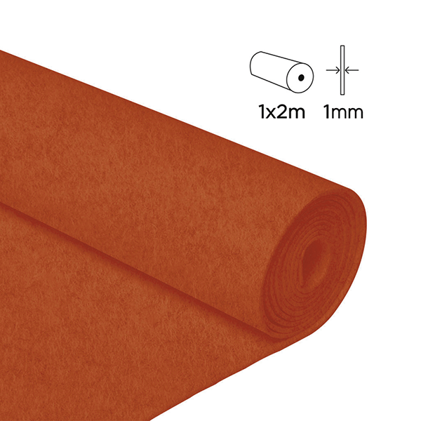 Rollo fieltro 1x2 m. 0,80 mm. Naranja(1)