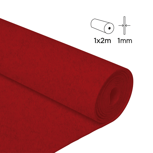 Rollo fieltro 1x2 m. 0,80 mm. Rojo (1)