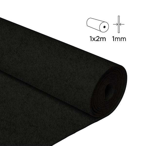 Rollo fieltro 1x2 m. 0,80 mm. Negro (1)