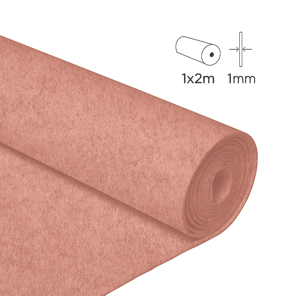 Rollo fieltro 1x2 m. 0,80 mm. Melocotón Claro (1)