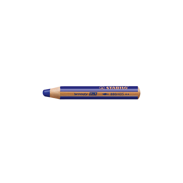 Estuche 5 lápices Stabilo Woody 3 en 1 Azul ultramar (1)