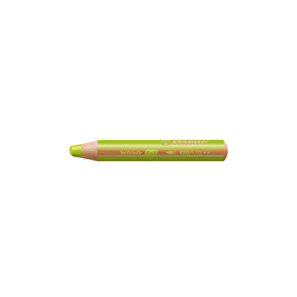 Estuche 5 lápices Stabilo Woody 3 en 1 Verde hoja (1)