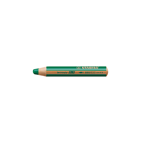 Estuche 5 lápices Stabilo Woody 3 en 1 Verde oscuro (1)