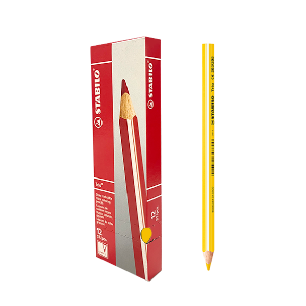 Caja 12 lápiz color. Stabilo Trio Thick Amarillo (1)