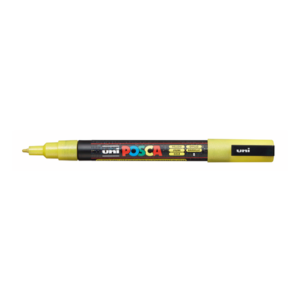 Rotulador Uni Posca PC-3M Purpurina Amarillo