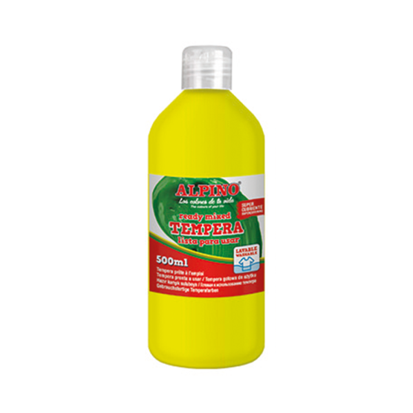 Témpera superlavable Alpino 500 ml. Amarilla (6)