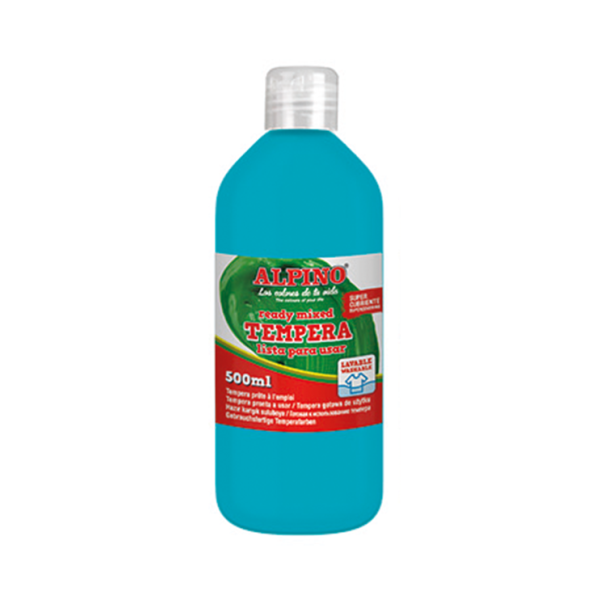 Témpera superlavable Alpino 500 ml. Azul Claro (6)