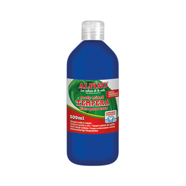 Témpera superlavable Alpino 500 ml. Azul Osc. (6)
