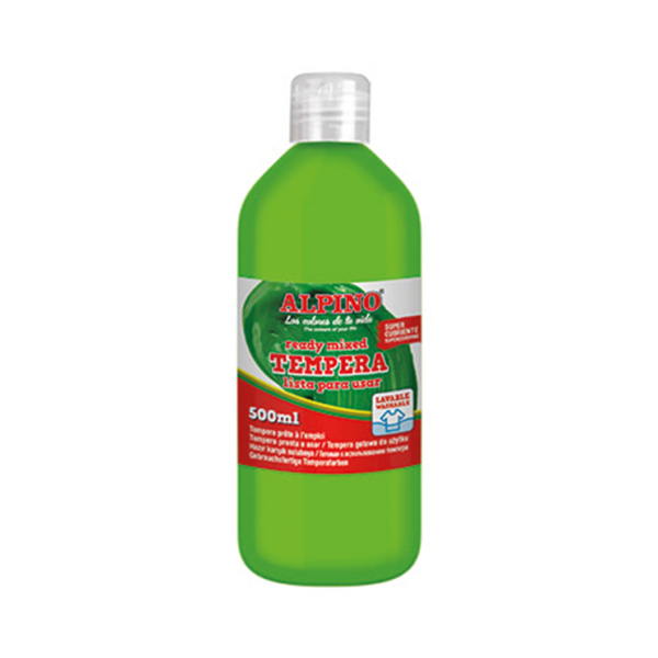 Témpera superlavable Alpino 500 ml. Verde Claro (6)