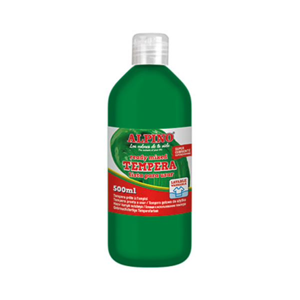 Témpera superlavable Alpino 500 ml. Verde Osc. (6)