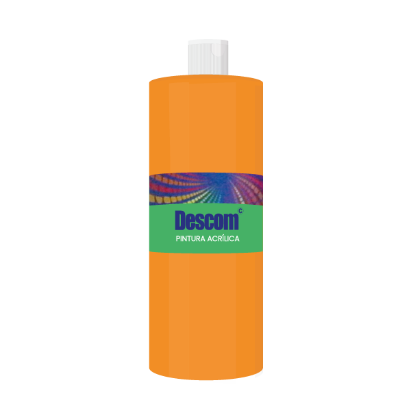 Pint. acrílica Descom 500 ml. Naranja (10)