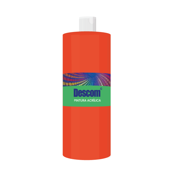 Pint. acrílica Descom 500 ml. Rojo (10)