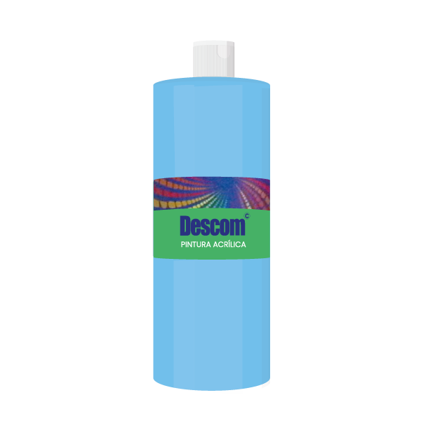 Pint. acrílica Descom 500 ml. Azul claro (10)