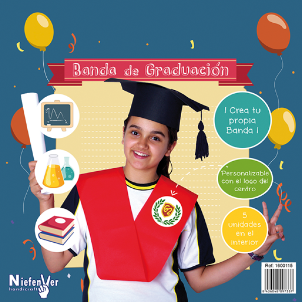Banda graduación Roja. Bolsa 5 u.(10)