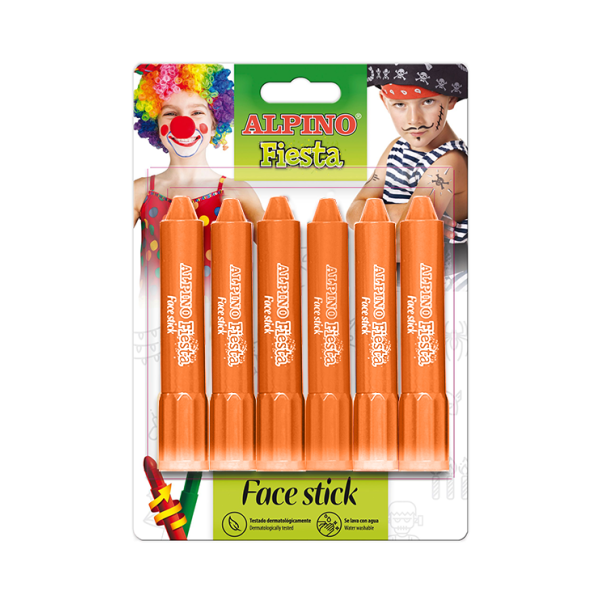 Blíster 6 barras maquillaje Face Stick Naranja (20)