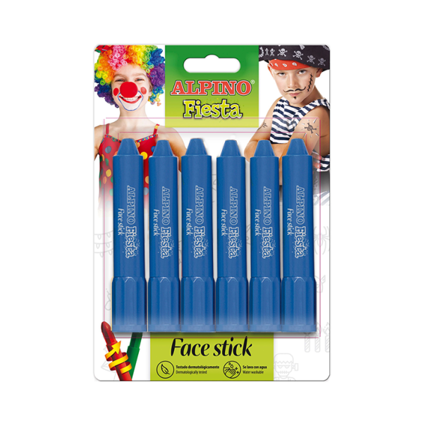 Blíster 6 barras maquillaje Face Stick Azul (20)